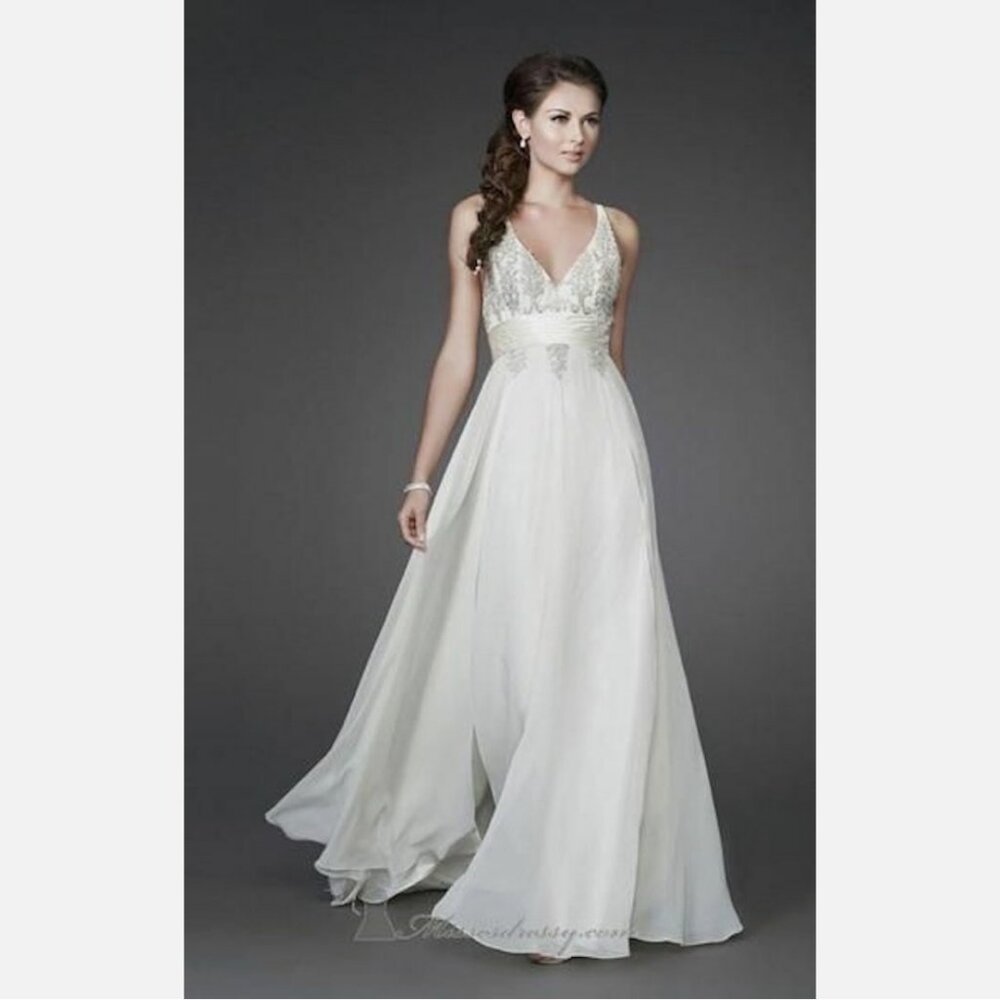 La Femme Formal Beaded Gown